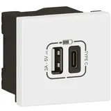 Legrand Mosaic USB Typ-A+C Ladesteckdose 2-modulig Ultraweiß 1 St.