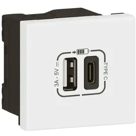 Legrand Mosaic USB Typ-A+C Ladesteckdose 2-modulig Ultraweiß 1 St.