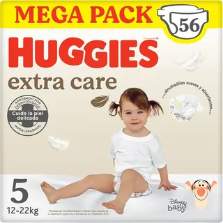 Huggies Extra Care, Windeln, Größe 5 (12-17 kg), sehr saugfähig, Disney-Design, Vorratspackung, 54 Stück