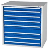 Schubladenschrank H x B x T = 1036 x 1022 x 703 mm mit 7 Auszügen Vollauszug