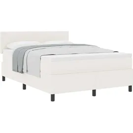 vidaXL Boxspringbett 140 x 190 cm Weiß