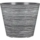 Scheurich Purista+ 30, Pflanzgefäß/Pflanzkübel, rund, aus Kunststoff Farbe: Grey Line, 29.8 cm Durchmesser, 24 cm hoch, 10 l Vol. - Scheurich