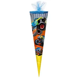 Verpackungsmittel GmbH Schultüte mit Gravur / Zuckertüte / 85cm / eckig / "Monster Truck"
