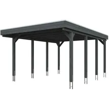 SKANHOLZ Flachdach Carport 4,02 x 5,55 m schiefergrau inkl. Pfostenanker