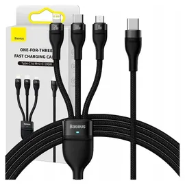 Baseus USB-C auf Micro USB + Lightning 1,5 m Schwarz