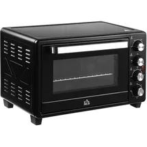Homcom Mini Backofen 32L mit Grillrost Backblech 3 Kochmodi Edelstahl Schwarz