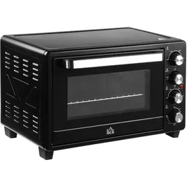 Homcom Mini Backofen 32L mit Grillrost Backblech 3 Kochmodi Edelstahl Schwarz