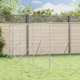 vidaXL Outdoor-Hundezwinger Silbern 6x14x2 m Verzinkter Stahl