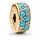 Pandora Clip-Charm Aquamarinblau Goldfarben 763902C01