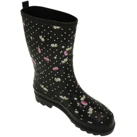 Beck Damen Blumenregen Gummistiefel Schwarz, 38 EU