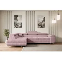 ALTDECOR Ecksofa mit Schlaffunktion und Bettkasten Corner Sofa Bett Eckcouch Couch L-Form Schlafcouch Ausziehbar Wohnlandschaft Schlafsofa Cauchsof... - Rosa