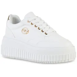 Damen Plateau Sneaker in Weiss