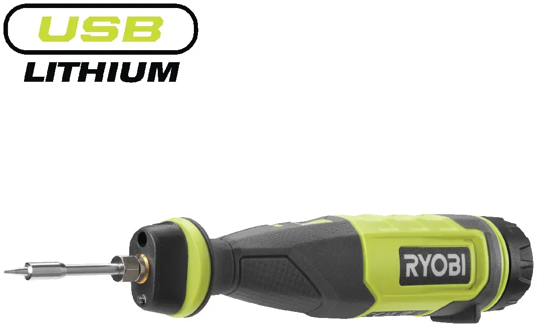 RYOBI 4 V USB Akku-Lötstift, max 460° Betriebstemperatur, LED-Beleuchtung, ohne Akku und Ladegerät