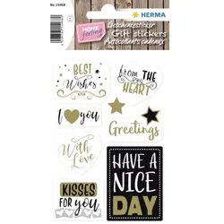 HERMA Geschenksticker HOME 15468 Best Wishes sortiert 14 St./Pack.