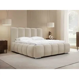 Mirjan24 Polsterbett Wizko, Doppelbett mit Bettkasten, Ehebett, Leistenlattenrost aus Holz (Farbe: Paros 01, Größe: 140x200 cm)