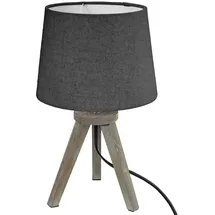 Atmosphera - Lampe, Holz, Stativ, Lampenschirm, Grau H31, dunkelgrau