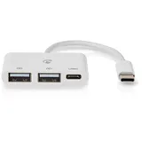 Nedis USB-Hub 1x USB-C - 1x USB-C / 2x USB 2.0 A Female - 3-Port Port(s) Stromversorgung über USB