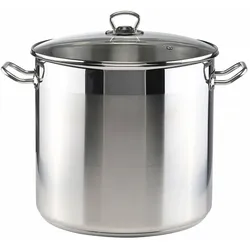 Haushalt International HI 22056 Edelstahl Kochtopf Universaltopf Topf mit Glasdeckel 20L