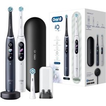 Oral-B iO Series 8 Black Onyx + 2. Handstück White Alabaster + Aufsteckbürste + Reiseetui