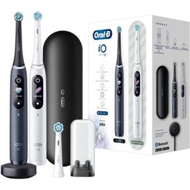 Oral-B iO Series 8 Black Onyx + 2. Handstück White Alabaster + Aufsteckbürste + Reiseetui