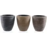 Kaemingk Übertopf Blumentopf Pflanztopf Poly-Rattan hellbraun/dunkelbraun/hellgrau