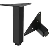 SZLXJMFL Tischbeine Schwarz, 4 Stück Verstellbar Möbelfüsse Quadrat Aluminiumlegierung | Eloxierte Oberfläche Höhe: 6-60cm Couchtischbeine Tischfüße Sofasfüße-18cm/7