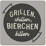 Grafik-Werkstatt Grafik Werkstatt lustiger Untersetzer aus Kork | Grillen, Bunt