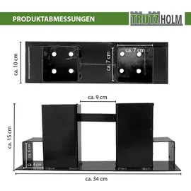 Trutzholm Holzstapelhilfe Stahl 34 x 10 cm 4 Stk schwarz