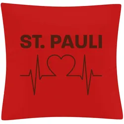 multifanshop Kissenbezug - St. Pauli - Herzschlag - Druck braun - Kissen
