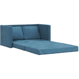 vidaXL Bodensofa mit Schlaffunktion Blau 122x204x55 cm Samt