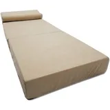 Odolplusz Faltmatratze mit Kissen Klappmatratze Matratze faltbar klappbar Gästematratze Reisematratze (Beige)