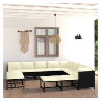 vidaXL Garten-Lounge-Set 12-tlg. schwarz/weiß