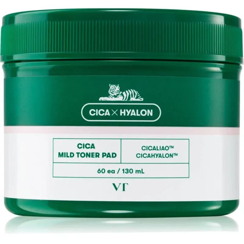 VT Cosmetics Cica Mild Toner Pad Peeling-Pads für das Gesicht mit beruhigender Wirkung 60 St.