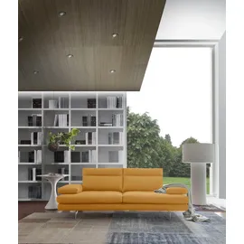 Calia Italia 3-Sitzer Toby Wing, 208 cm breit, Designsofa mit hohem Sitzkomfort, inklusive Sitztiefenverstellung, Füße in Chrom glänzend gelb