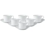 Villeroy & Boch Cellini Espressotassen mit Untertassen 6er Set weiß