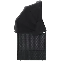 vidaXL Outdoor-Sofabett mit Dach Poly-Rattan Schwarz