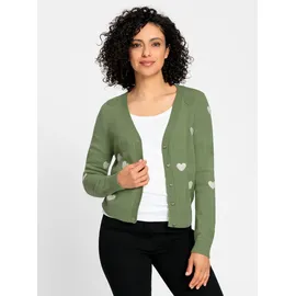 Inspirationen Strickjacke in Eucalyptus-Ecru-gemustert 54