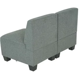 Mendler Modular 2-Sitzer Sofa Couch Lyon, Stoff/Textil ~ grau, ohne Armlehnen