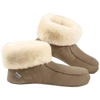 Fellhof Fellhof Lammfell Stiefel Ledersohle Pantoffel (1 Paar, 1-tlg., 1 Paar) aus echtem Lammfell braun 39 EU