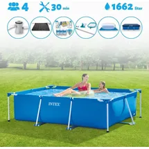 Intex Pool mit rechteckigem Rahmen 220 x 150 x 60 cm mit Zubehör – 2827097 Blau No Size