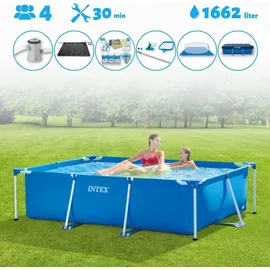 Intex Pool mit rechteckigem Rahmen 220 x 150 x 60 cm mit Zubehör – 2827097 Blau No Size