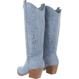 Ital-Design Cowboyboots Damen Blau 38