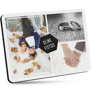 Mousepad selbst gestalten - Bedrucktes Mauspad mit DREI Fotos Personalisieren für Freunde und Kollegen - 23 x 19 cm, 5mm stark | Personalisierbares Fotogeschenk