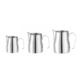 HENDI Milchkännchen, mit V-förmigem Ausguss, Milchkanne, Milchschaumkännchen, für Cappuccino oder Latte Art, ø84x(H)130mm,