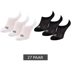 27 Paar Sergio Tacchini Invisible Footie Füßlinge kurze Sommer-Socken Baumwoll-Strümpfe Schwarz oder Weiß - 43-46