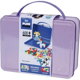Plus Plus Plus-Plus® 9607003 - 600 Bausteine im Metall-Koffer, Konstruktionsspielzeug, pastell+neon