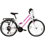 Rezzak 24 Zoll Fahrrad Mädchen Fahrrad Damen 21 gang RH ca 42cm weiss pink