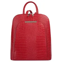 Cluty Cityrucksack, echt Leder, Made in Italy rot