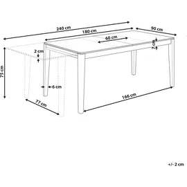 Beliani Esstisch CROSBY 90 cm