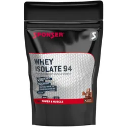 Sponser Whey Isolate 94 Proteinpulver (reines Whey Isolate CFM, max. Eiweißgehalt, laktosefrei) Schokolade 1500g Stehbeutel